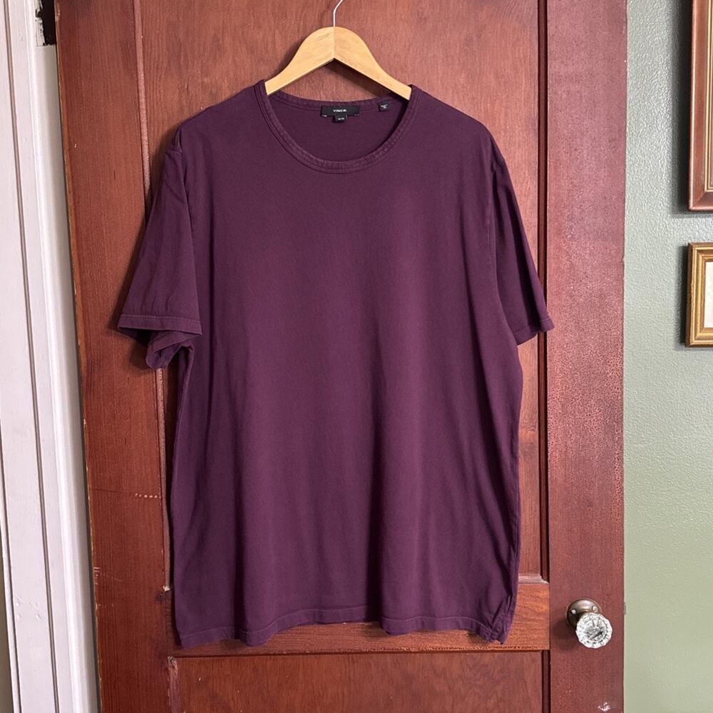 Vince Men’s XL Plum Purple Short Sleeve T-Shirt Made in USA Minimalist